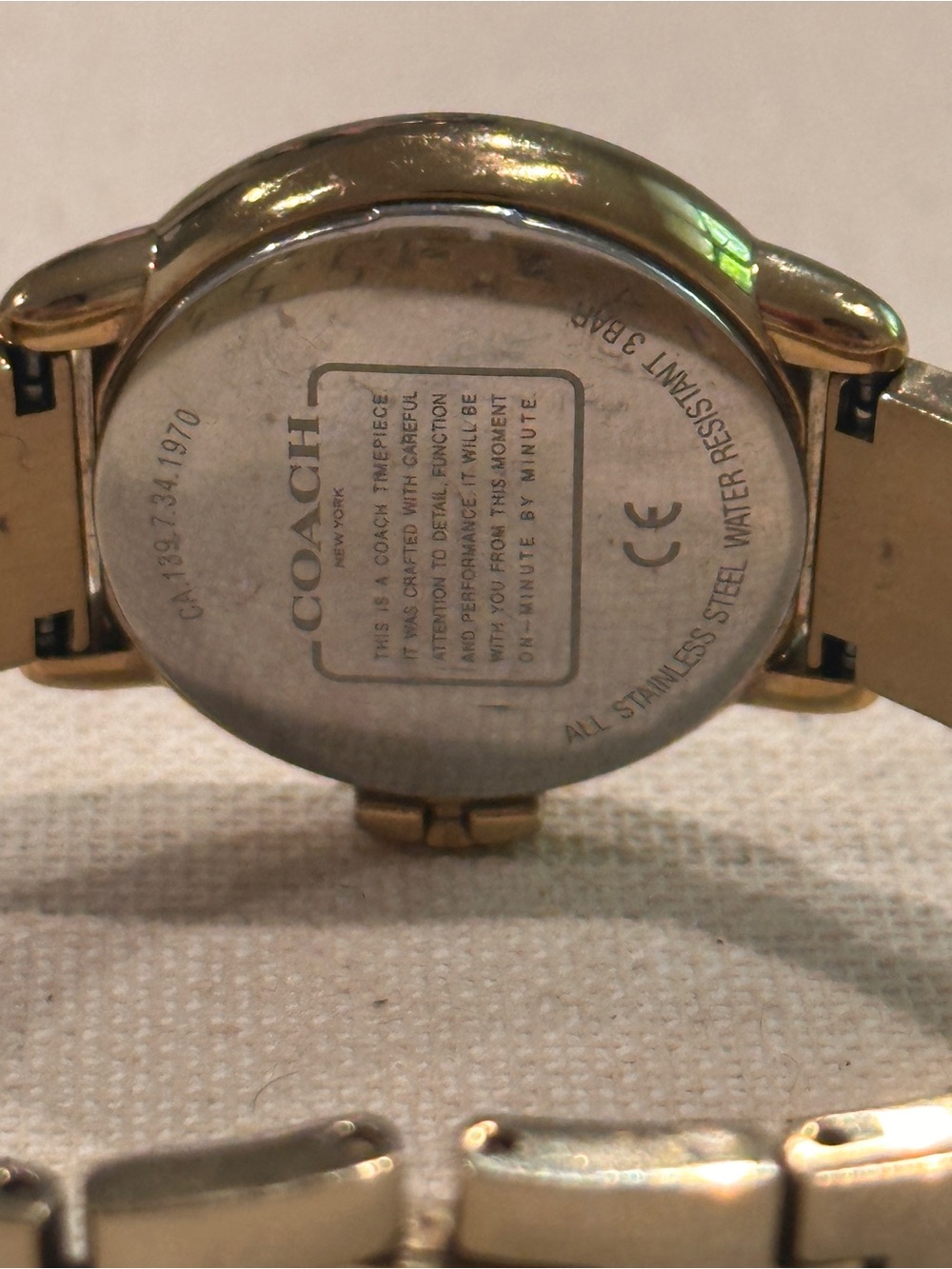 Coach Gold-Tone Signature Link Bracelet Watch with White Dial - Picture 8 of 14